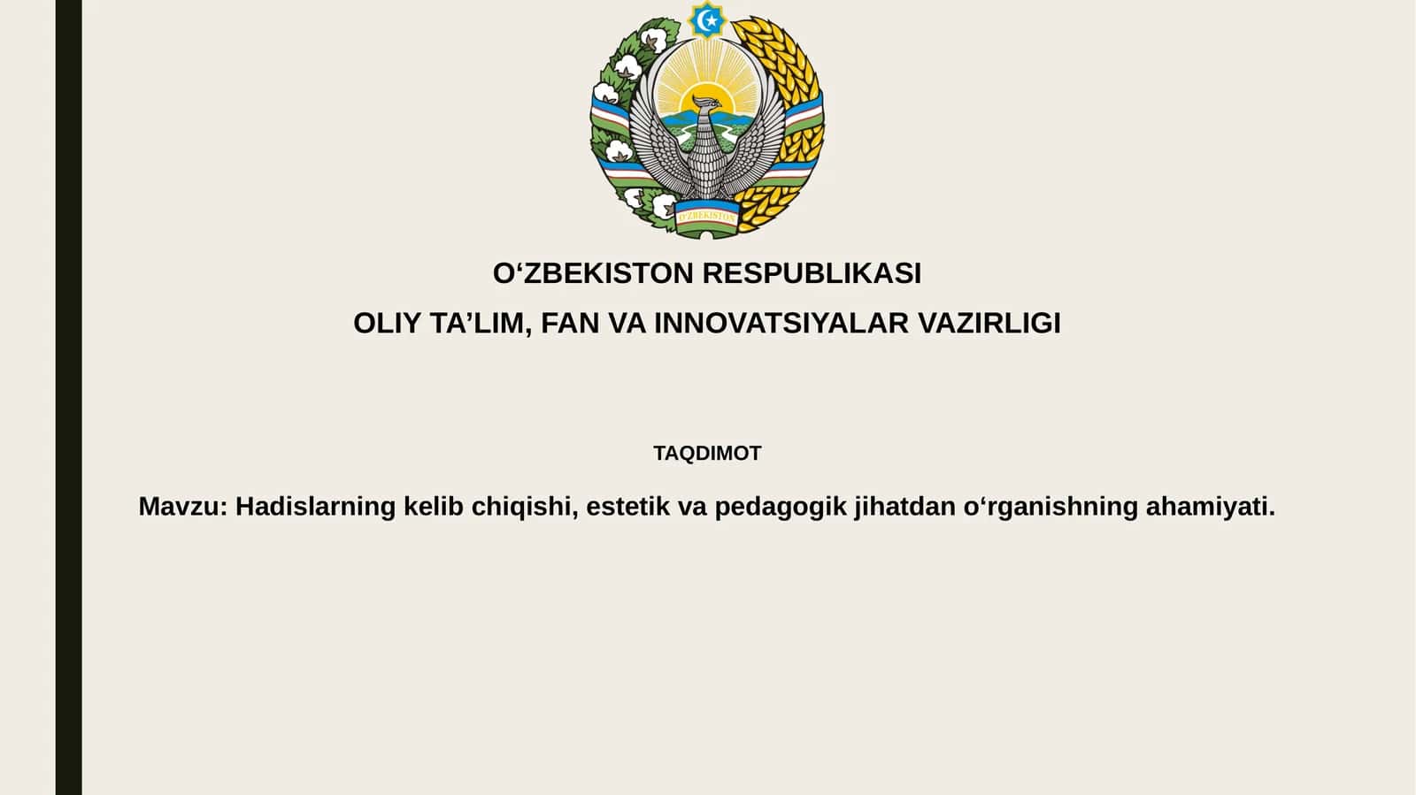 Hadislarning kelibchiqishi,estetikvapedagogikjihatdano‘rganishningahamiyati 1
