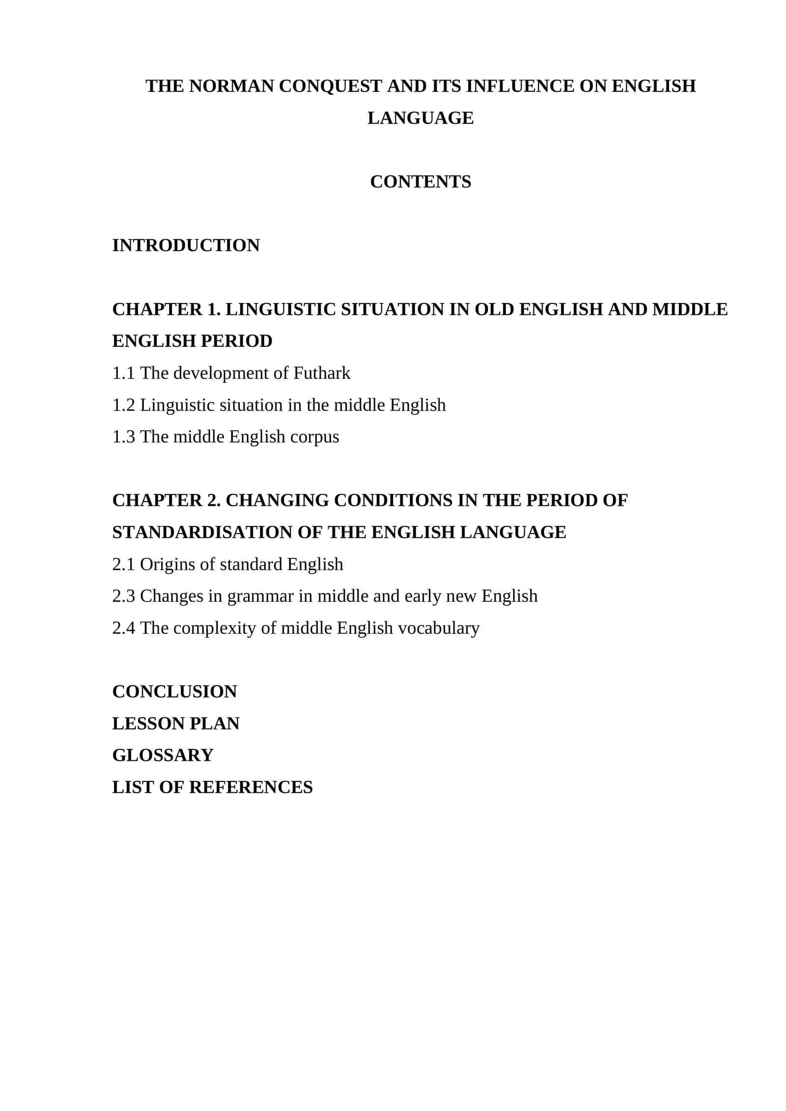 THE NORMAN CONQUEST AND ITS INFLUENCE ON ENGLISH LANGUAGE 1