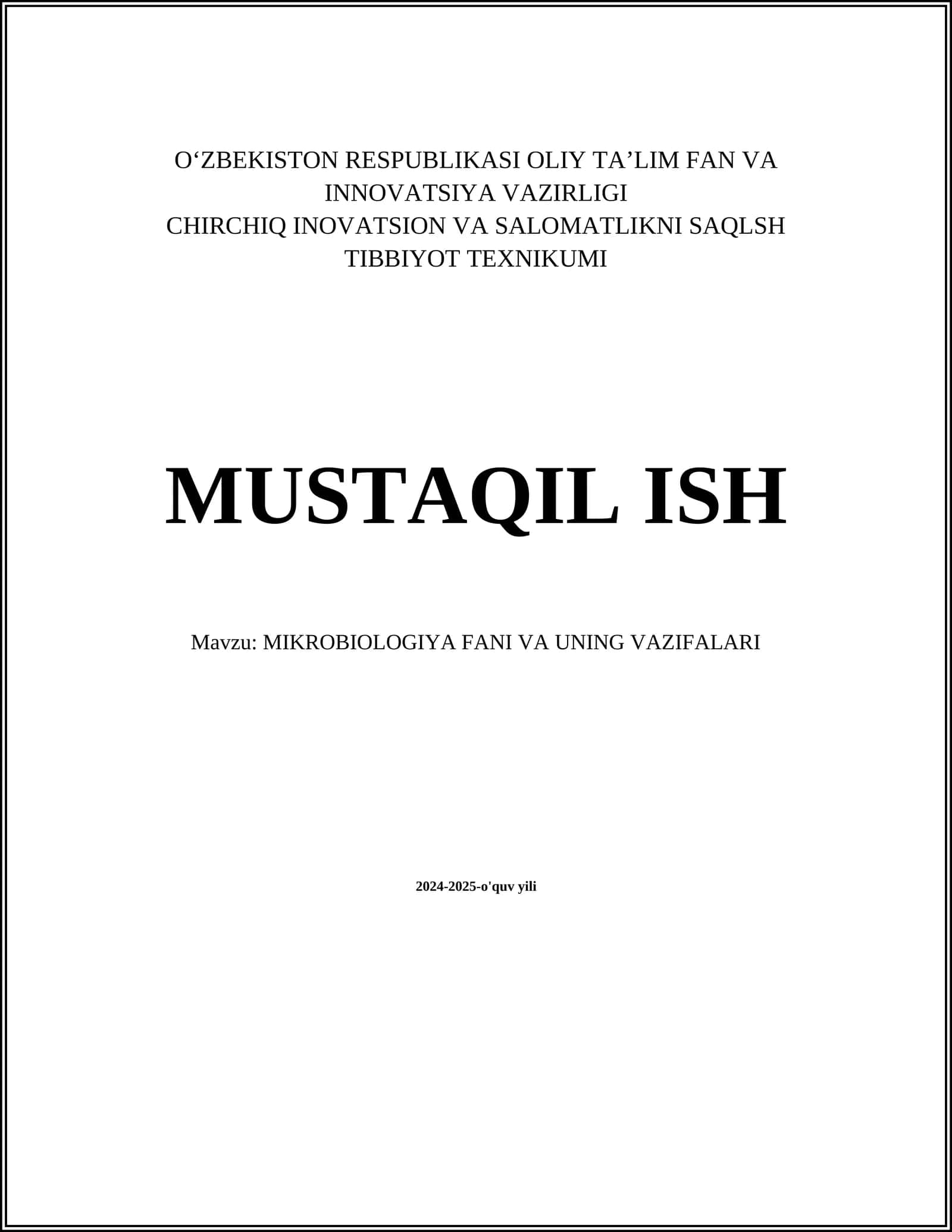 Mikrobiologiya Fani va Uning Vazifalari 1
