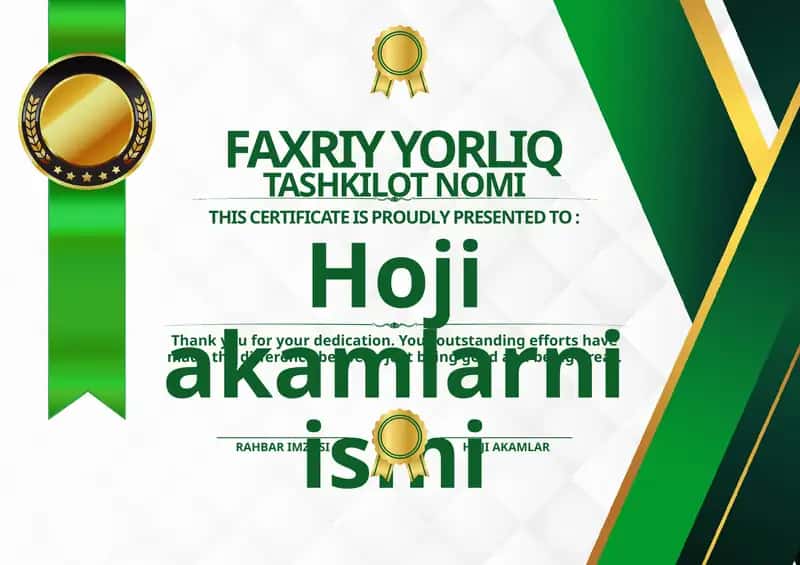 Faxriy yorliq shablon PowerPoint 1