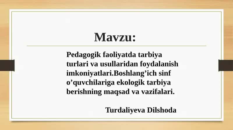 Pedagogik Faoliyatda Tarbiyat Urlari va Usullari 1