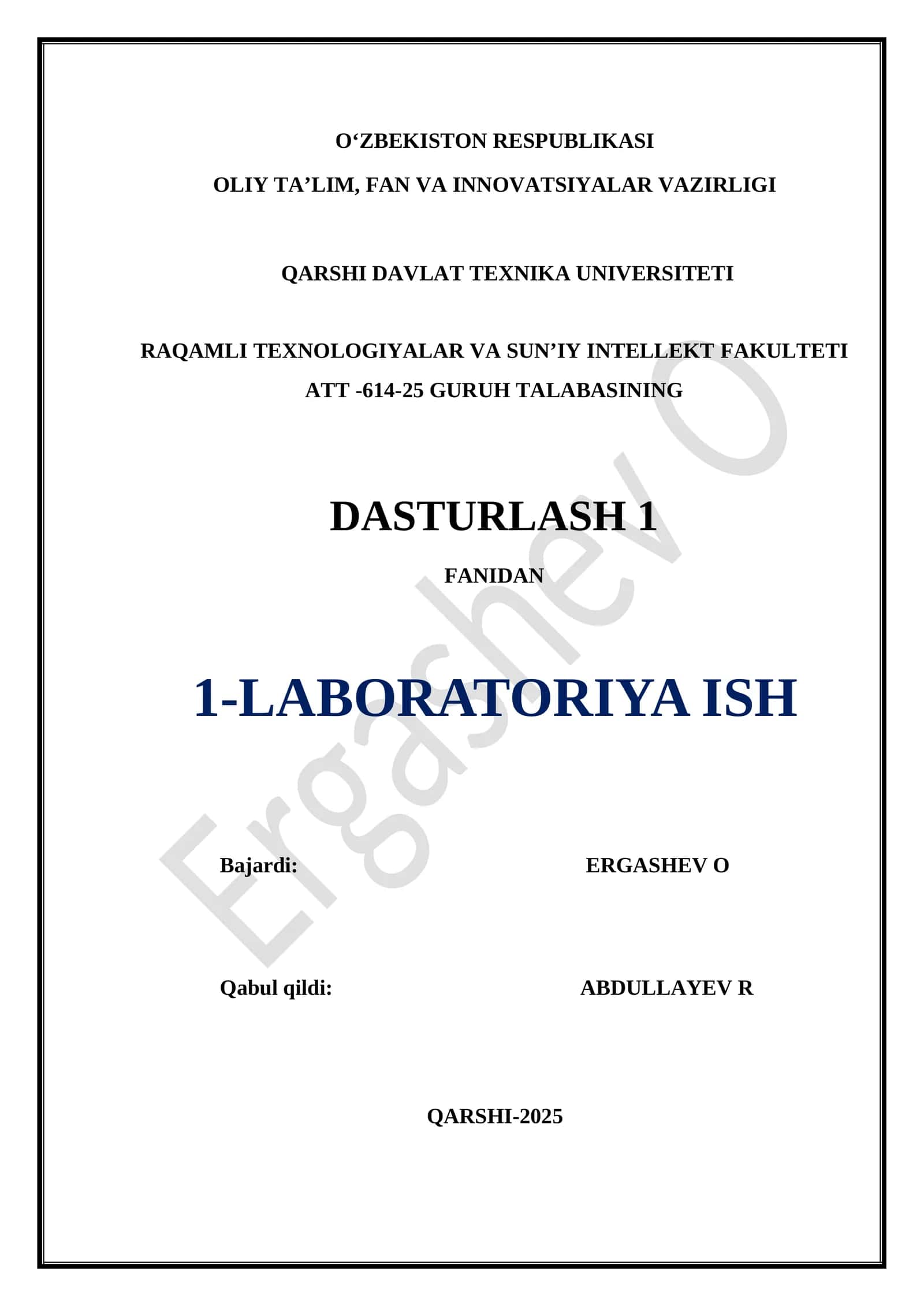Chiziqli tuzilmali algoritmlarni tavsiflash, C++ tilida dasturlashtirish va kompyuterda hisoblashlar o‘tkazish 1