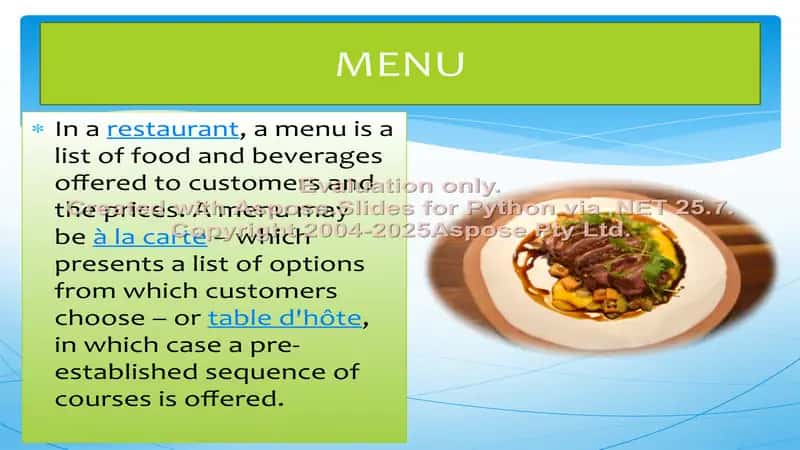 Menu 1
