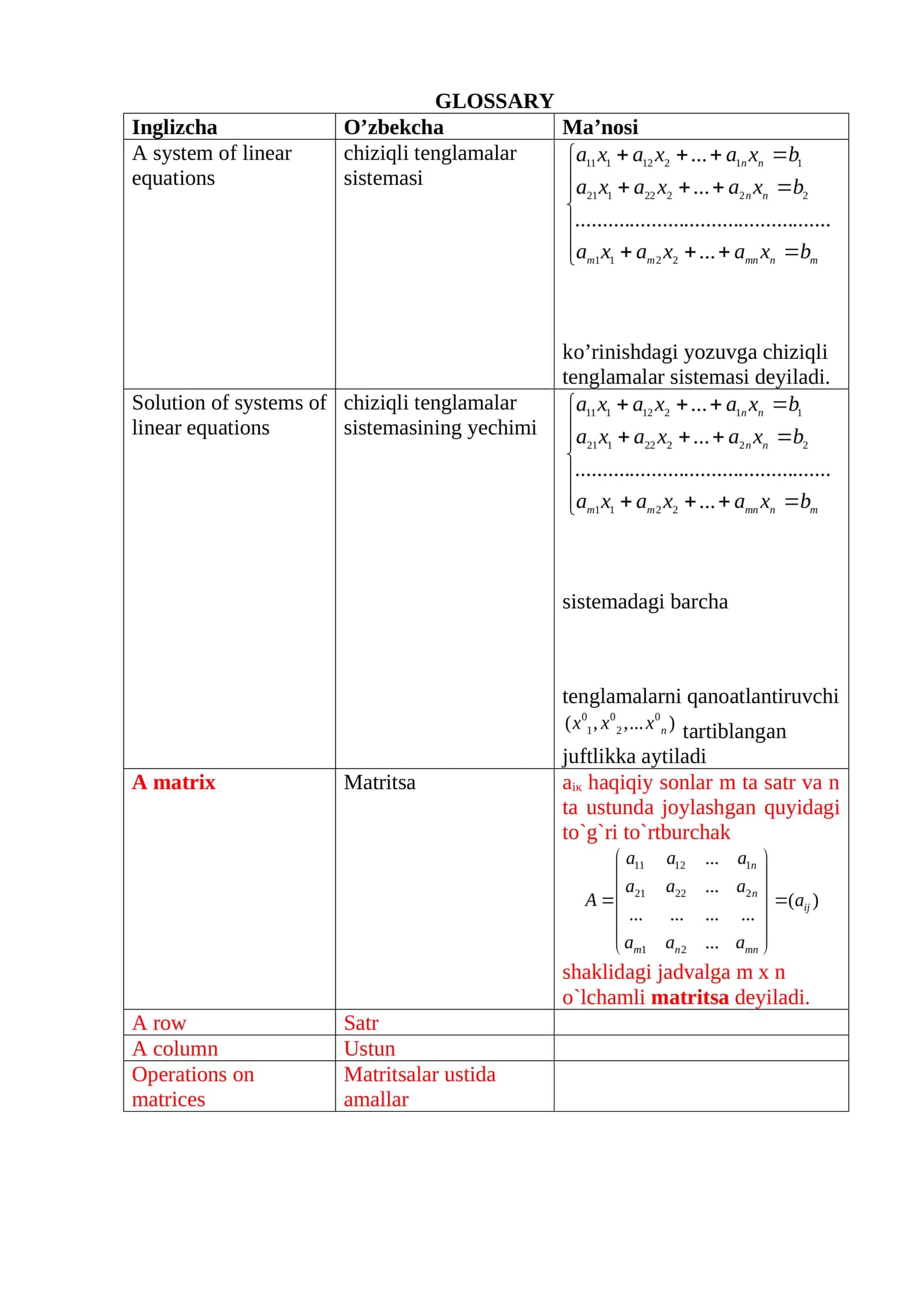 System of linear equations 1