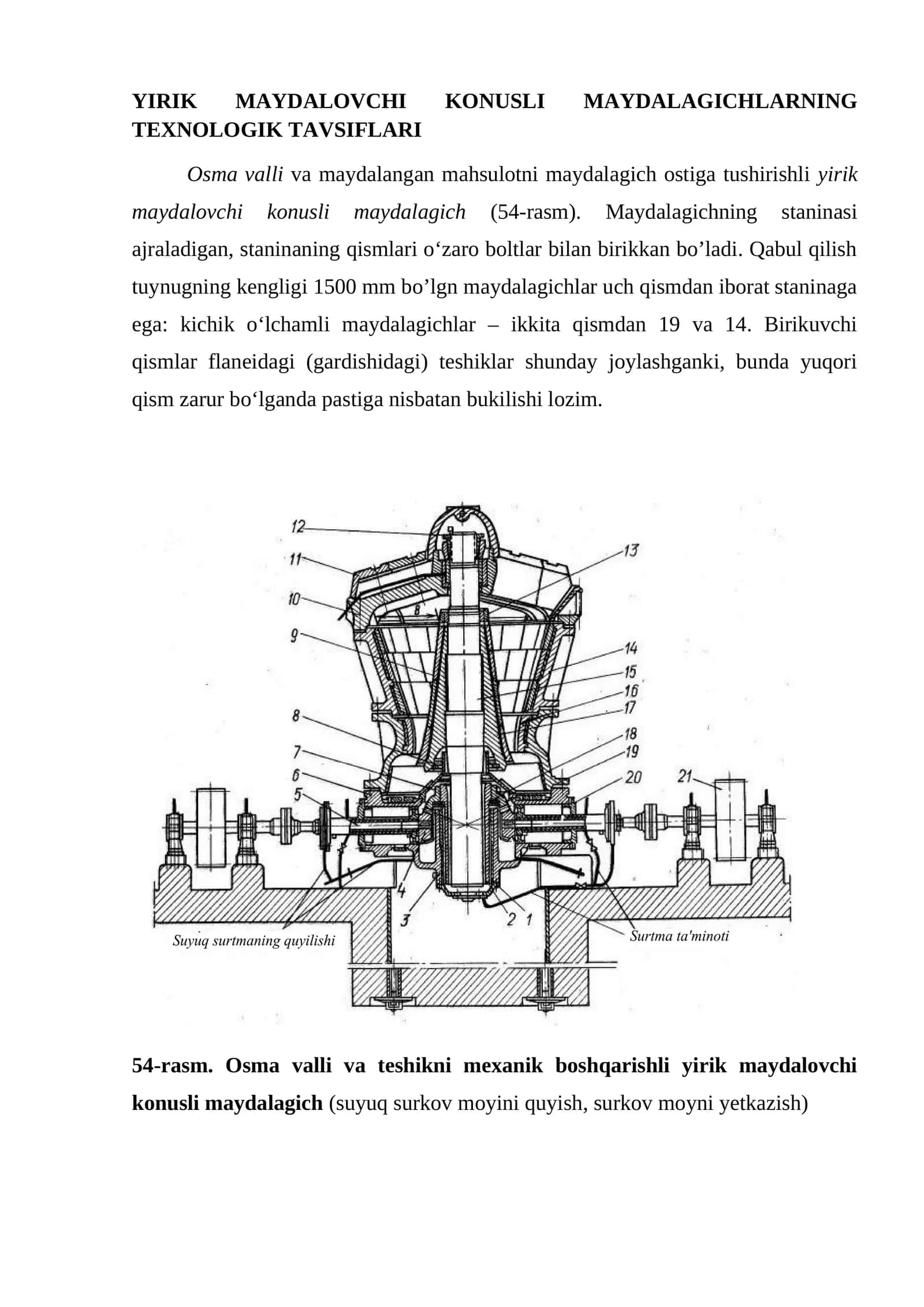 YIRIK MAYDALOVCHI KONUSLI MAYDALAGICHLARNING TEXNOLOGIK TAVSIFLARI 1