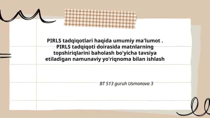 PIRLS tadqiqotlari haqida umumiy ma'lumot 1