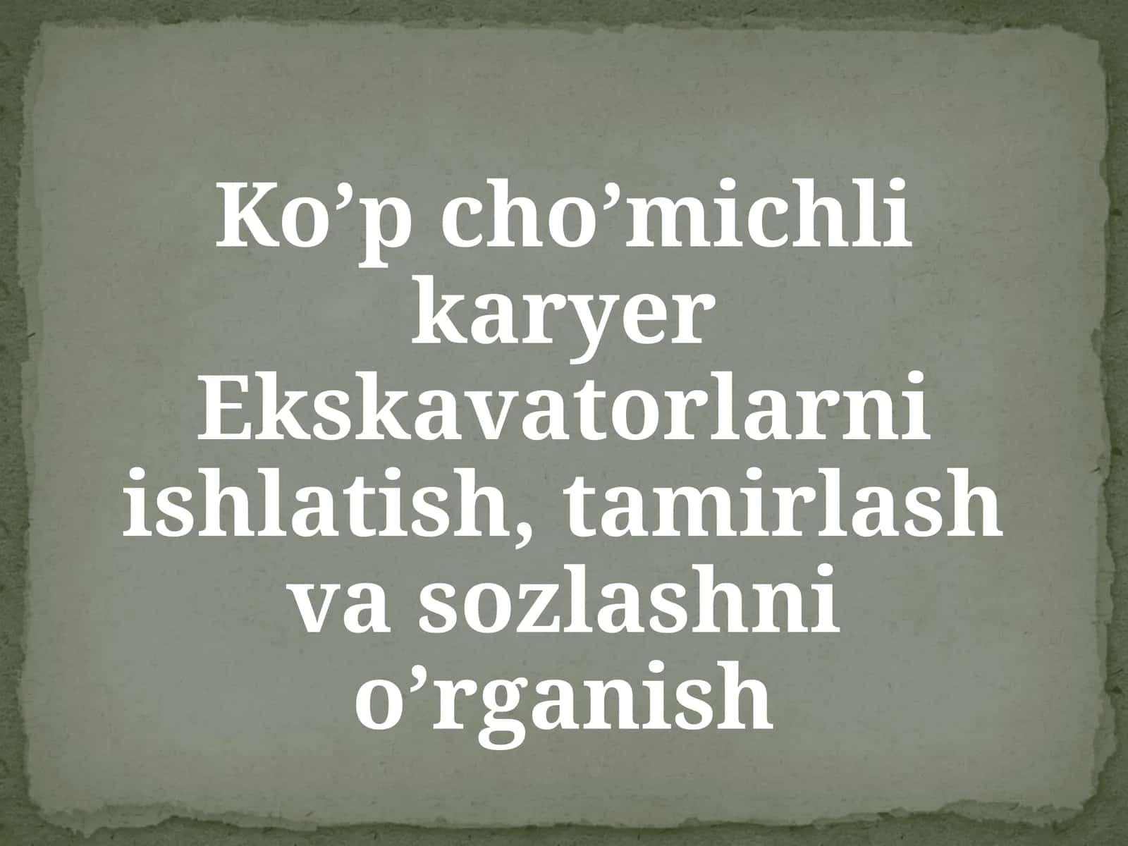 Ko’pcho’michlikaryerEkskavatorlarniishlatish,tamirlashvasozlashnio’rganish 1