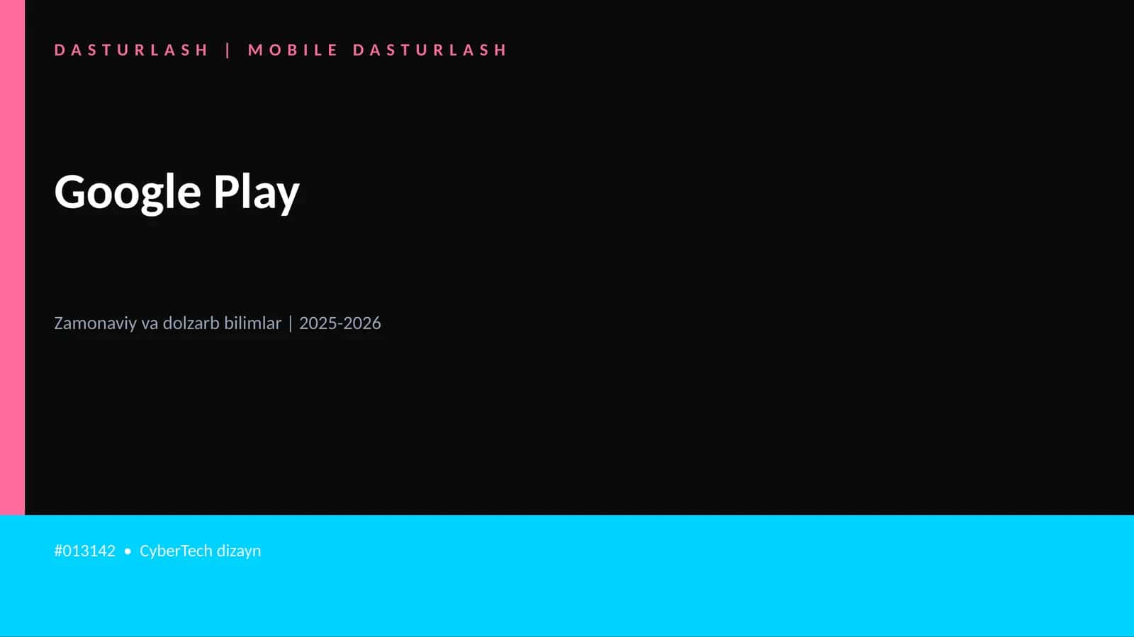 MOBILE DASTURLASH 1
