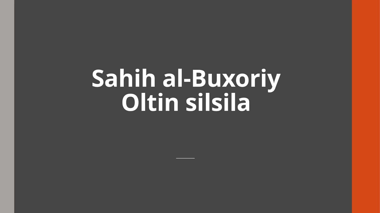 Sahih al-Buxoriy 1