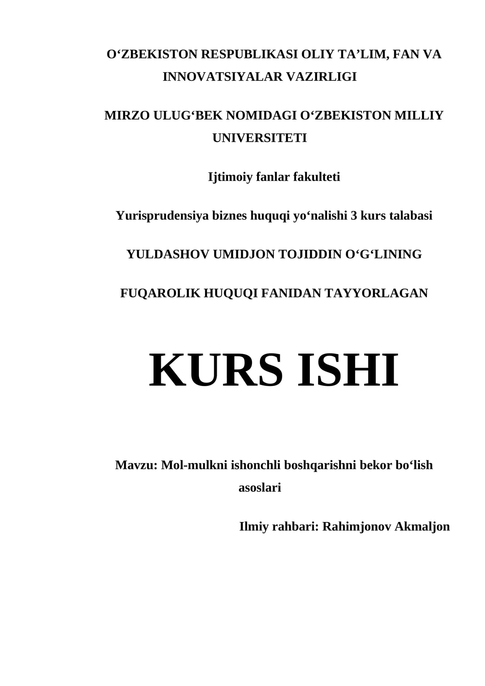 Mol-mulkni ishonchli boshqarishni bekor boʻlish asoslari 1