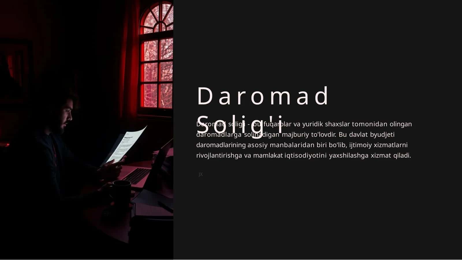 Daromad solig‘i PPT | Moliya va iqtisod fanidan prezentatsiya 1