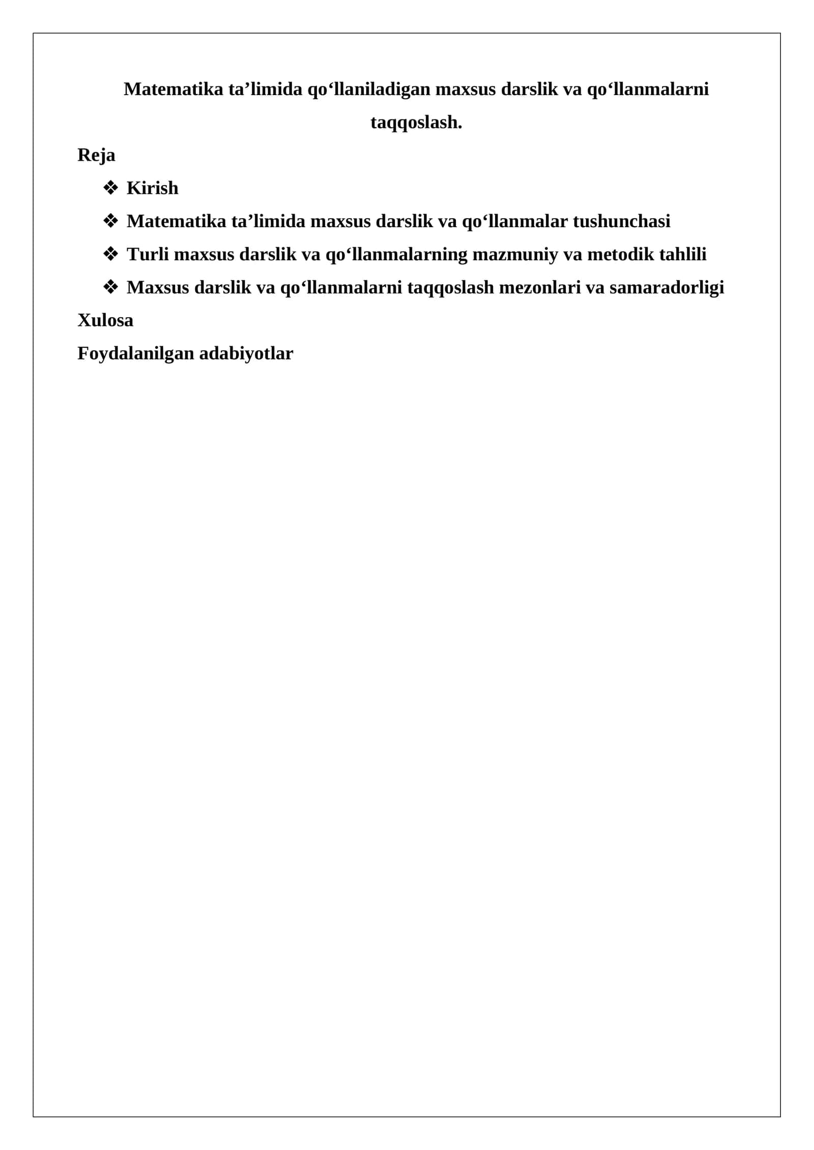 Matematika ta’limida maxsus darslik va qo‘llanmalar 1
