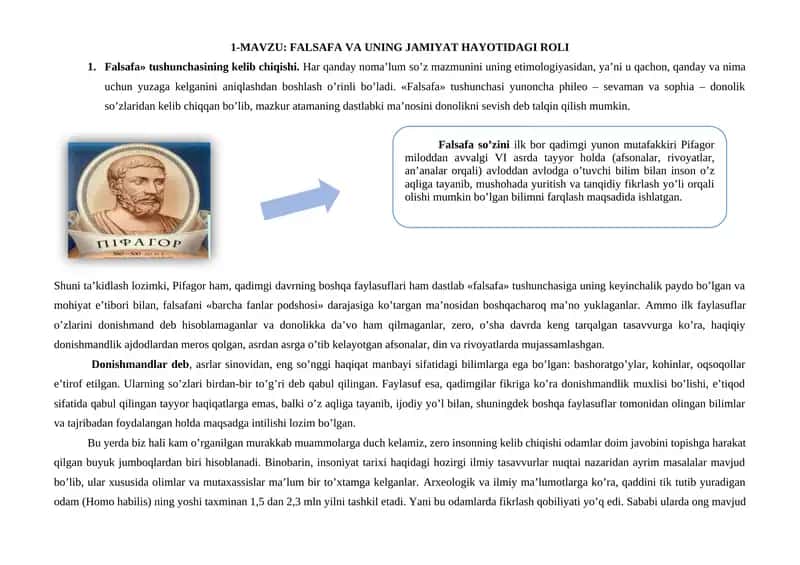 FALSAFA VA UNING JAMIYAT HAYOTIDAGI ROLI 1
