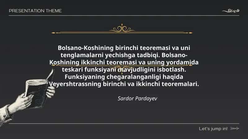Bolsano-Koshining birinchi teoremasi 1