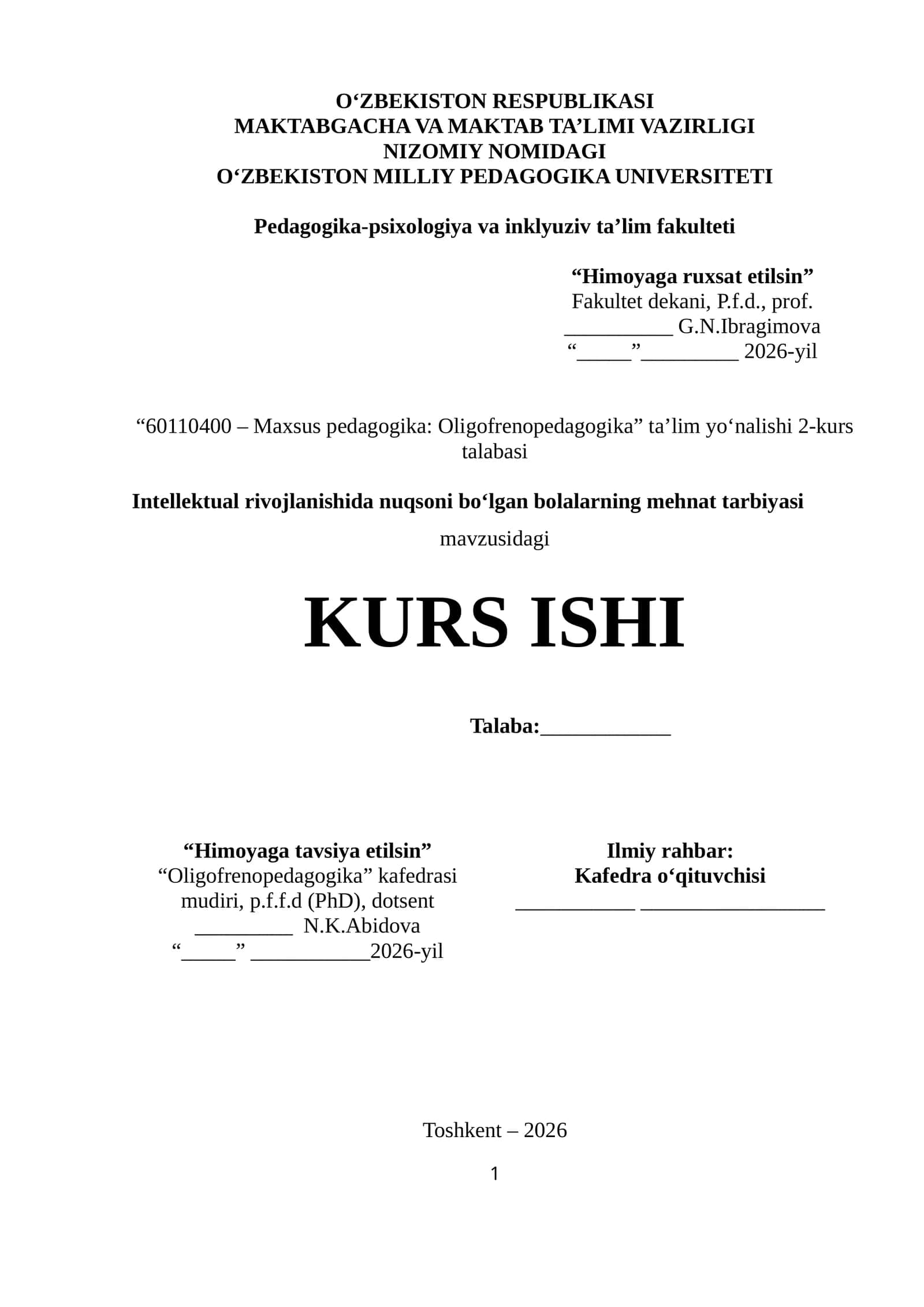 Intellektual rivojlanishida nuqsoni boʻlgan bolalarning mehnat tarbiyasi 1