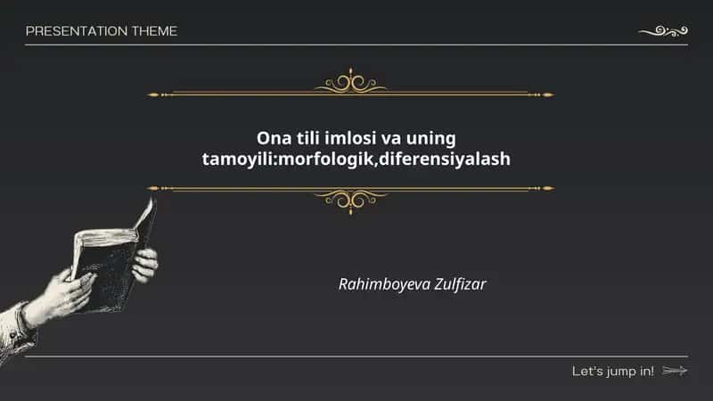 Ona tili imlosi va uning tamoyili:morfologik,diferensiyalash 1
