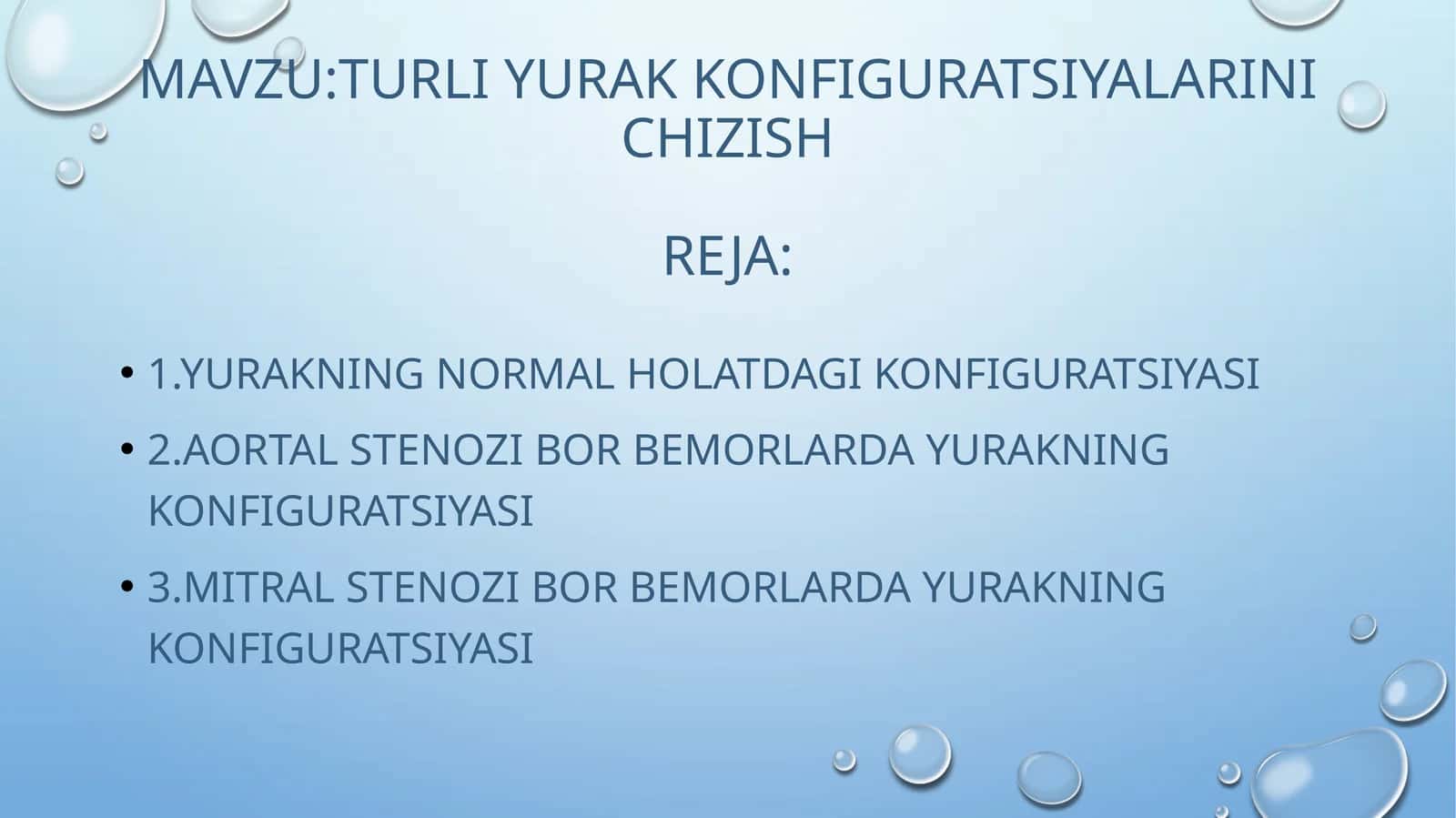 TURLI YURAK KONFIGURATSIYALARINI CHIZISH 1