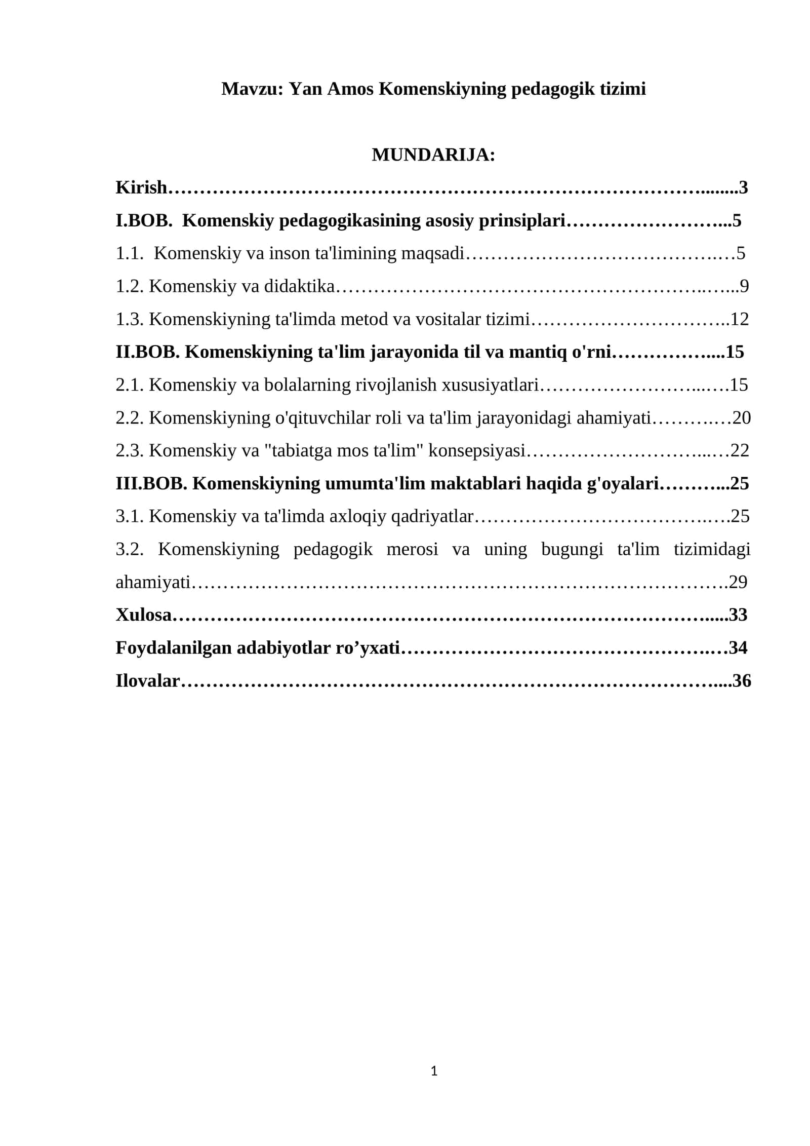 Yan Amos Komenskiyning pedagogik tizimi 1
