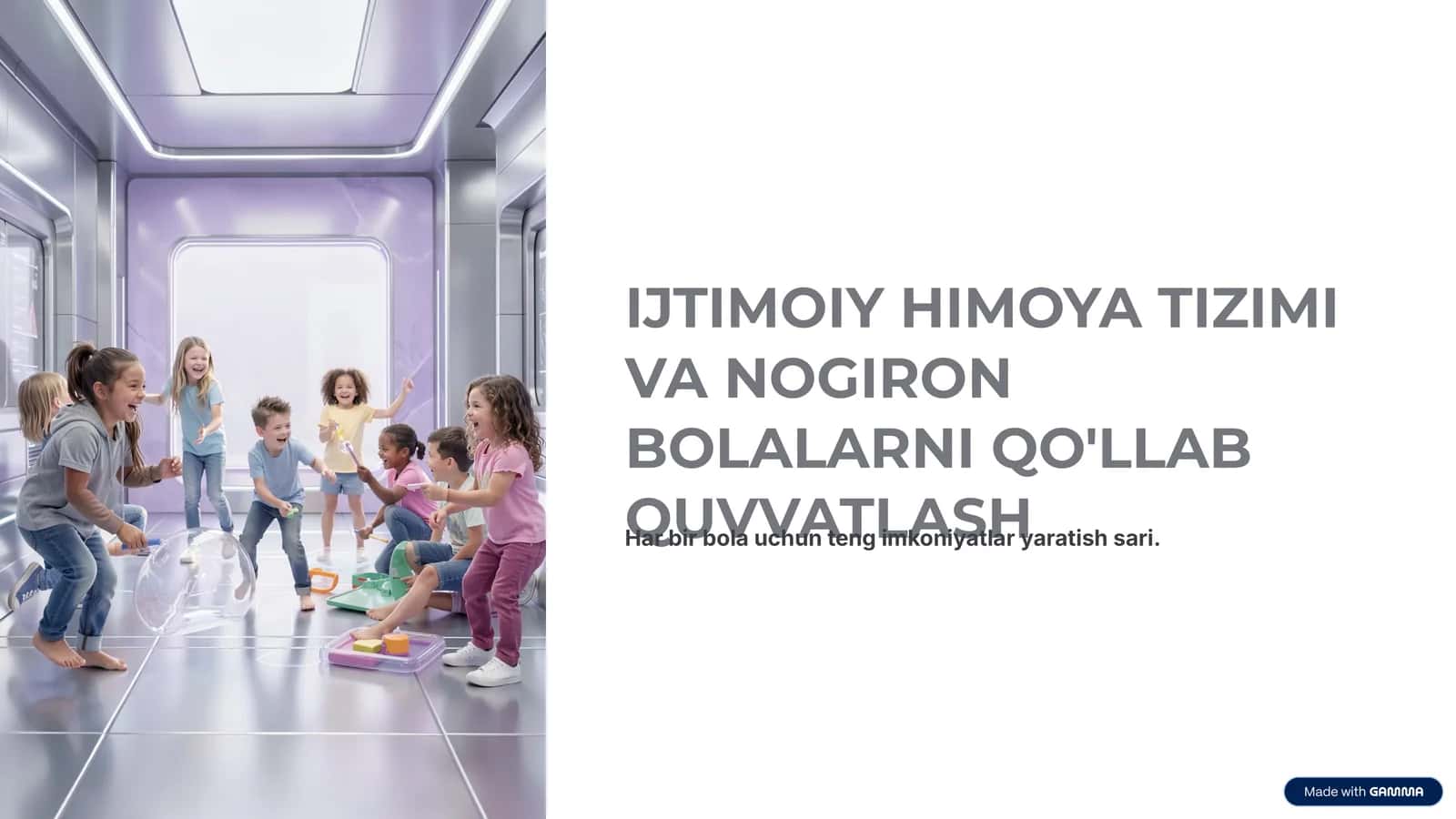 IJTIMOIY HIMOYA TIZIMI VA NOGIRON BOLALARNI QO'LLAB QUVVATLASH 1