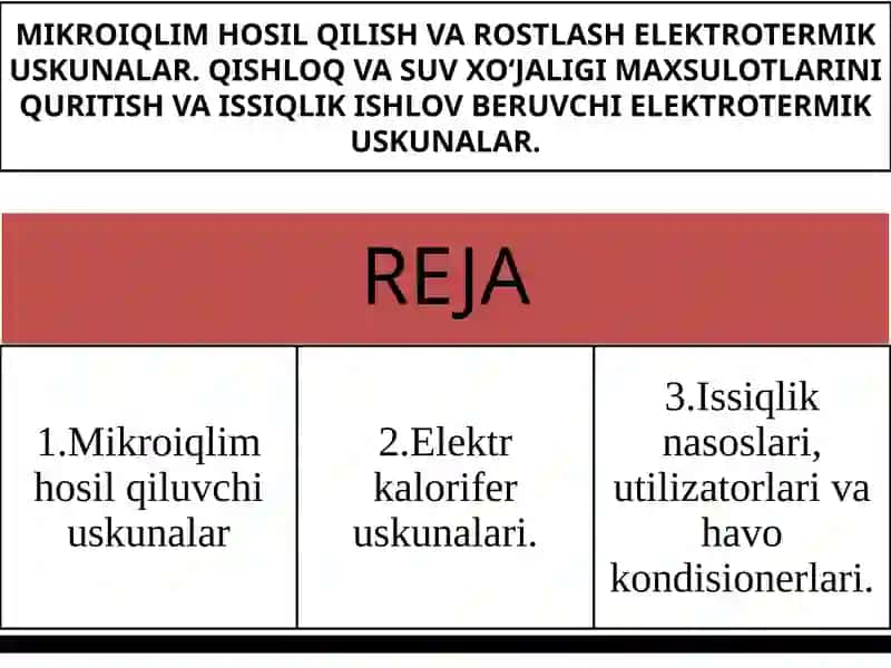 Elektrotermik uskunalar