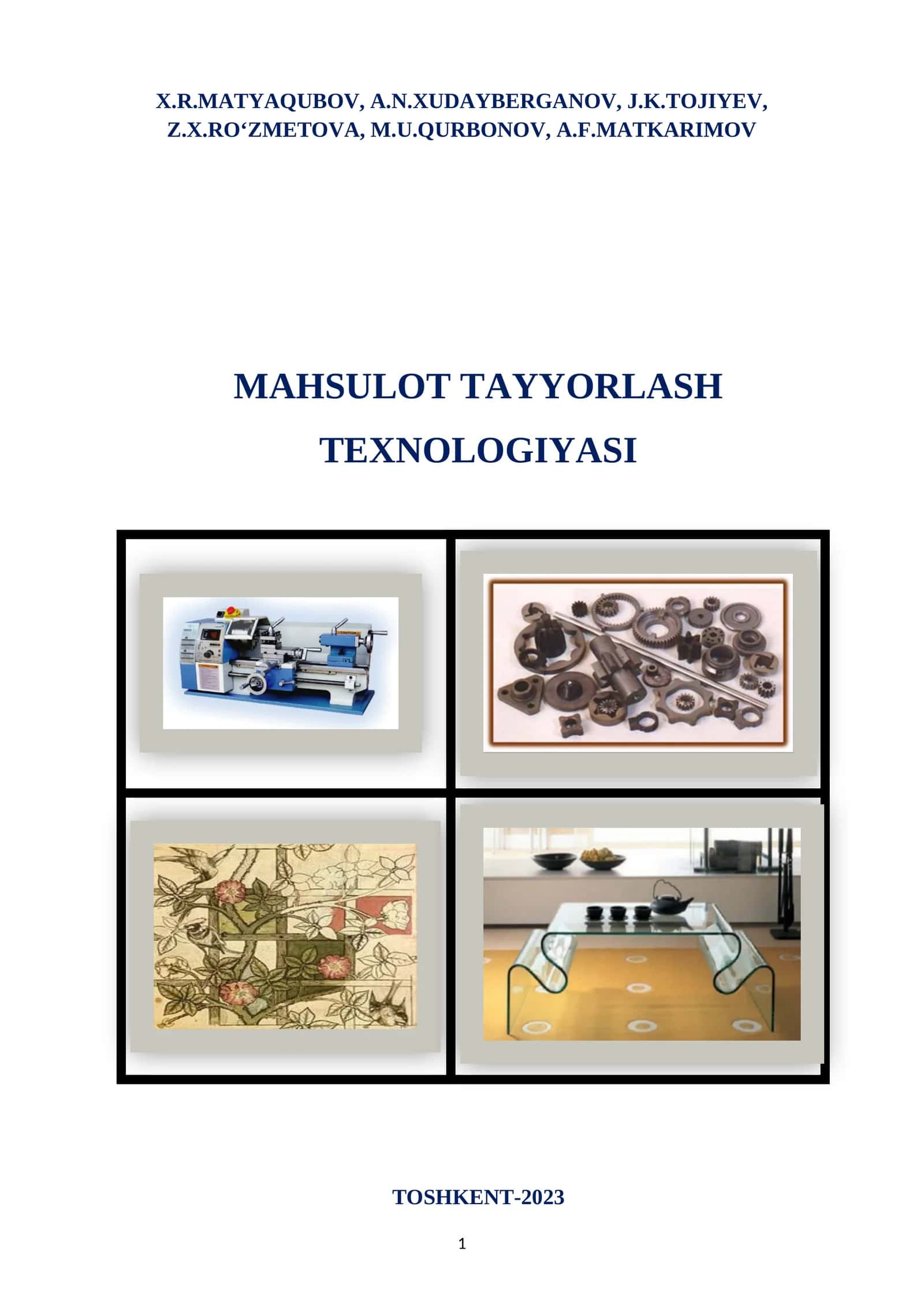 MAHSULOT TAYYORLASH TEXNOLOGIYASI 1