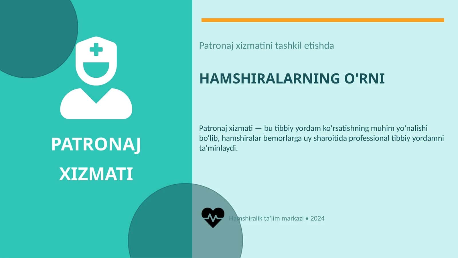 Patronaj xizmatini tashkil etishda hamshiralarning o'rni 1