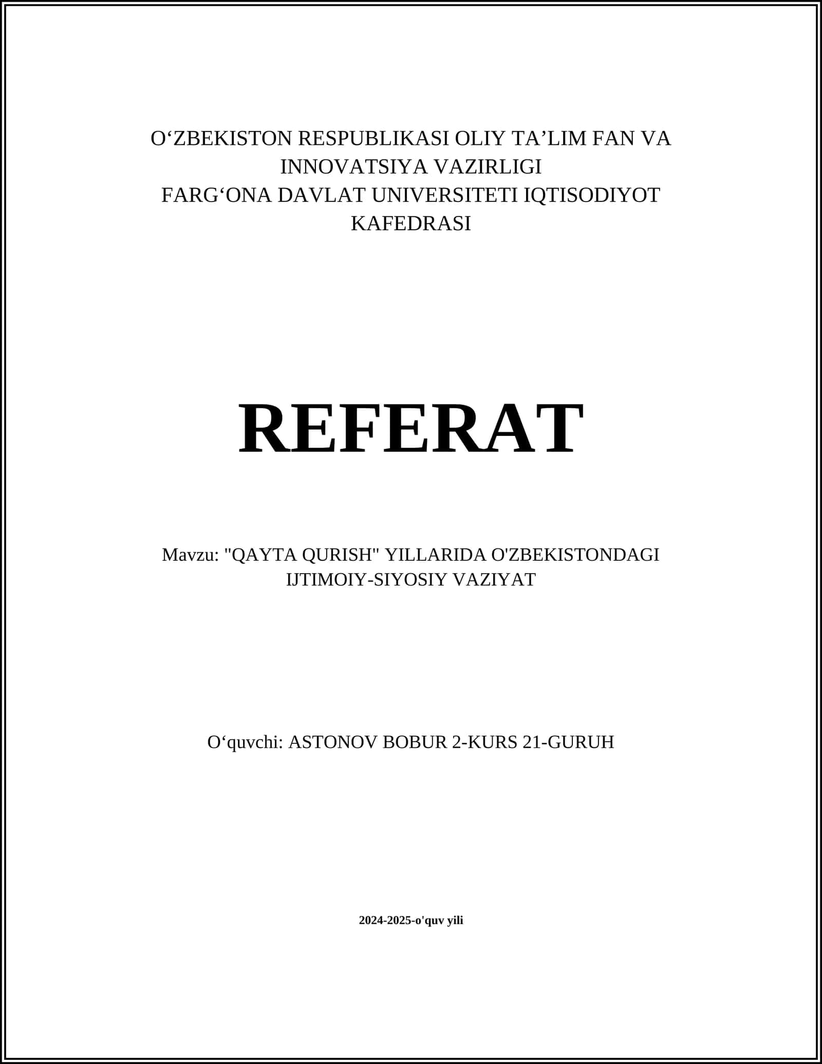 QAYTA QURISH 1