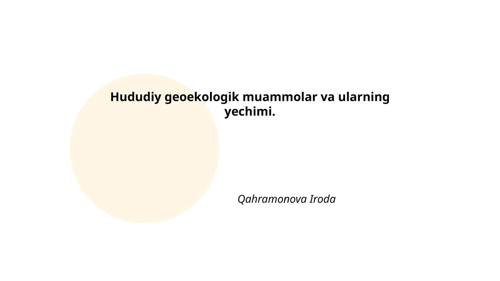Hududiy geoekologik muammolar va ularning yechimi 1