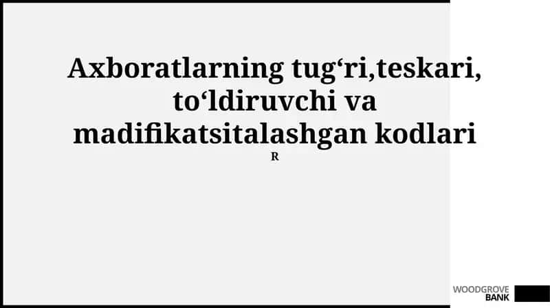 Axboratlarning tugʻri,teskari, toʻldiruvchi va madifikatsitalashgan kodlari 1