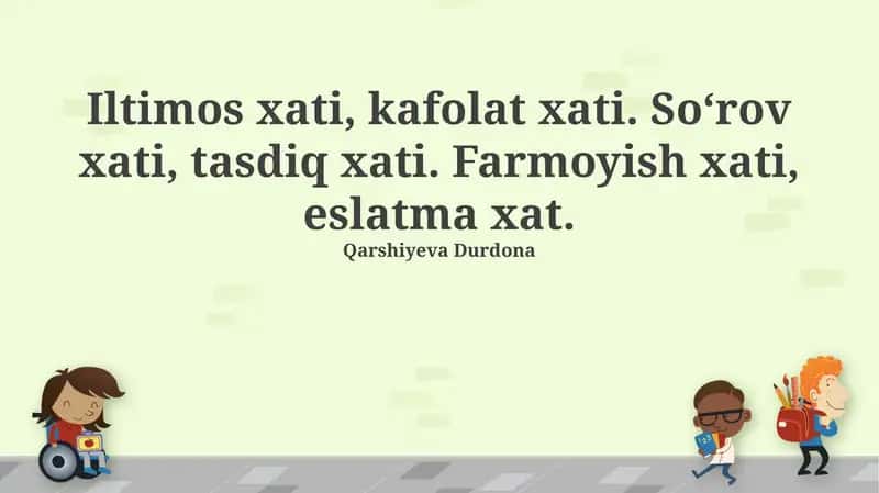 Eslatma xati 1