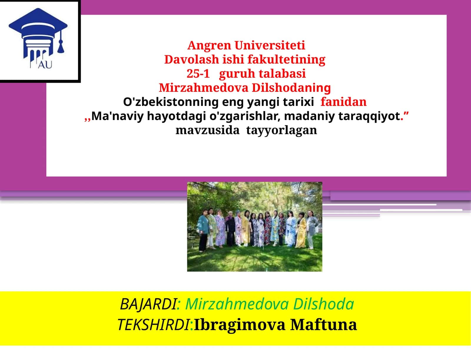 Ma'naviy hayot dagi o'zgarishlar, madaniy taraqqiyot 1
