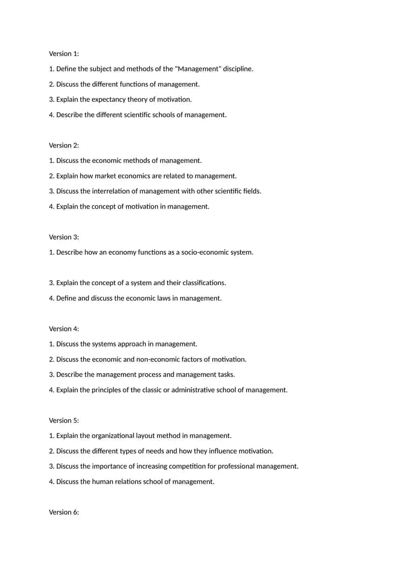 Management disciplines 1
