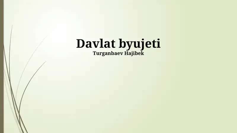 Davlat Byudjeti 1