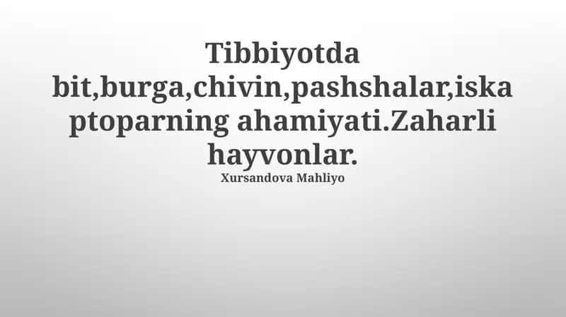 Zaharli Hayvonlar 1