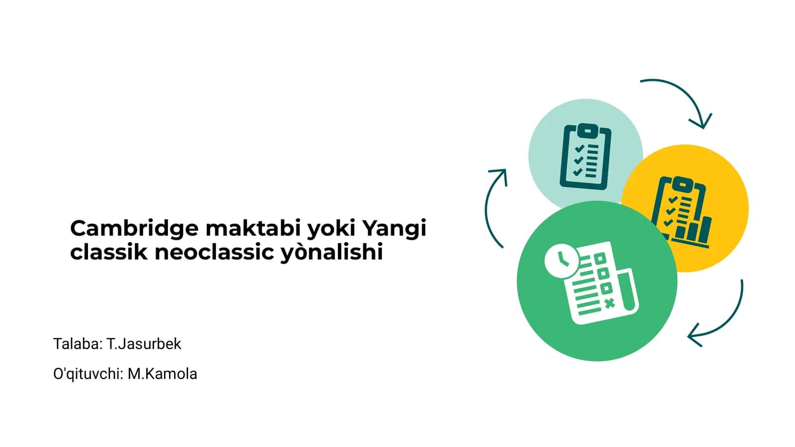 Cambridge Maktabi Tarixi va Yangi Klassik Neoclassic Yo'nalishi 1