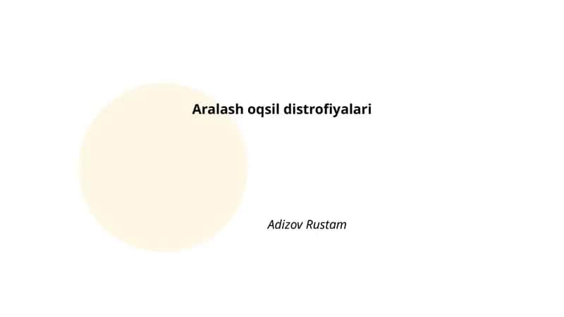 Aralash oqsil distrofiyalari 1