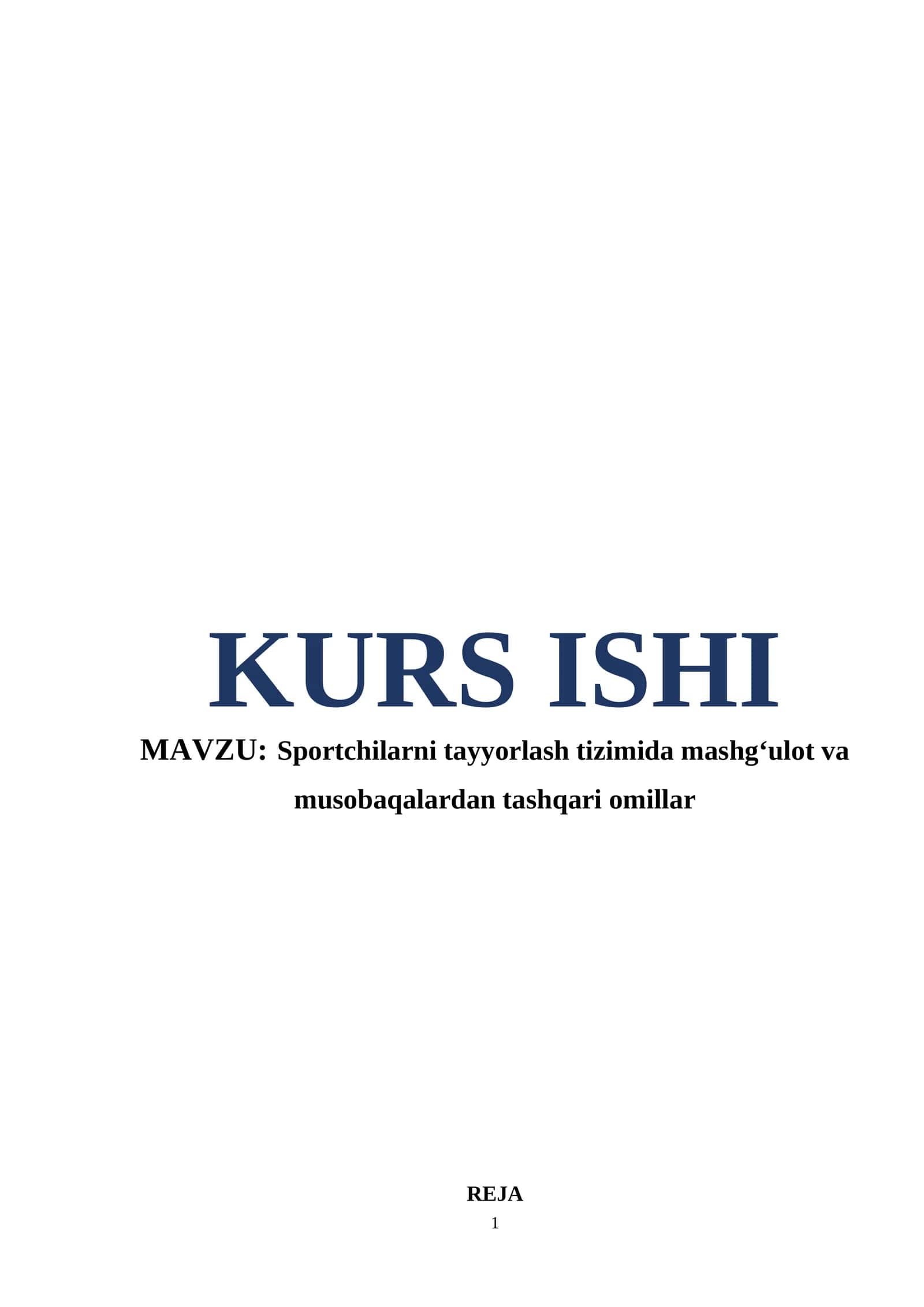 Sportchilarni tayyorlash tizimida mashg‘ulot va musobaqalardan tashqari omillar 1