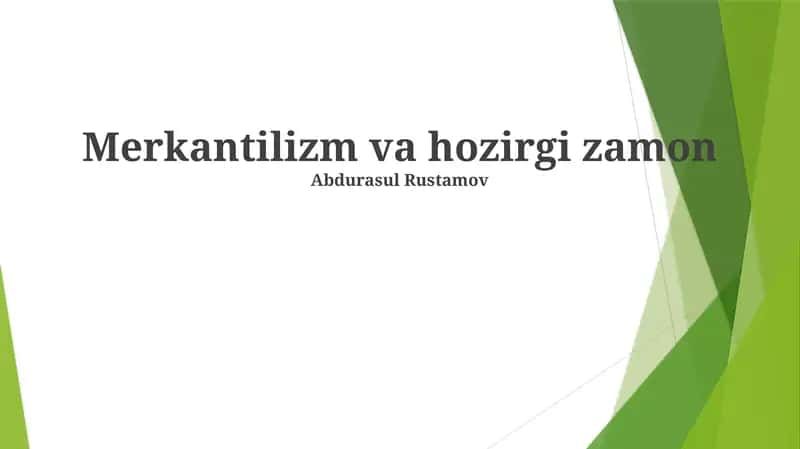 Bugungi Kunda Valyuta Manipulyatsiyasi va Merkantilizm 1