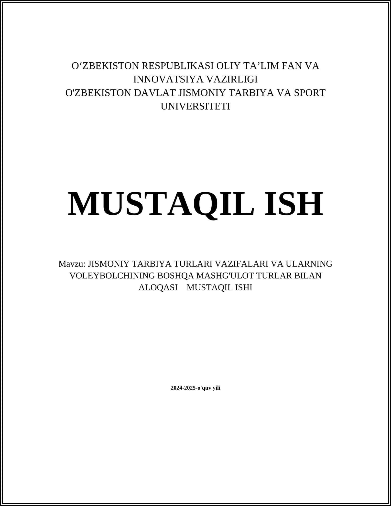 Jismoniy Tarbiya Turlari va Vazifalari 1