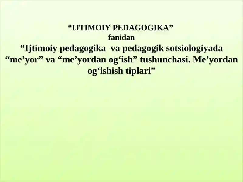 Ijtimoiy Pedagogika