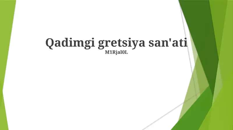 Qadimgi gretsiya san'ati 1