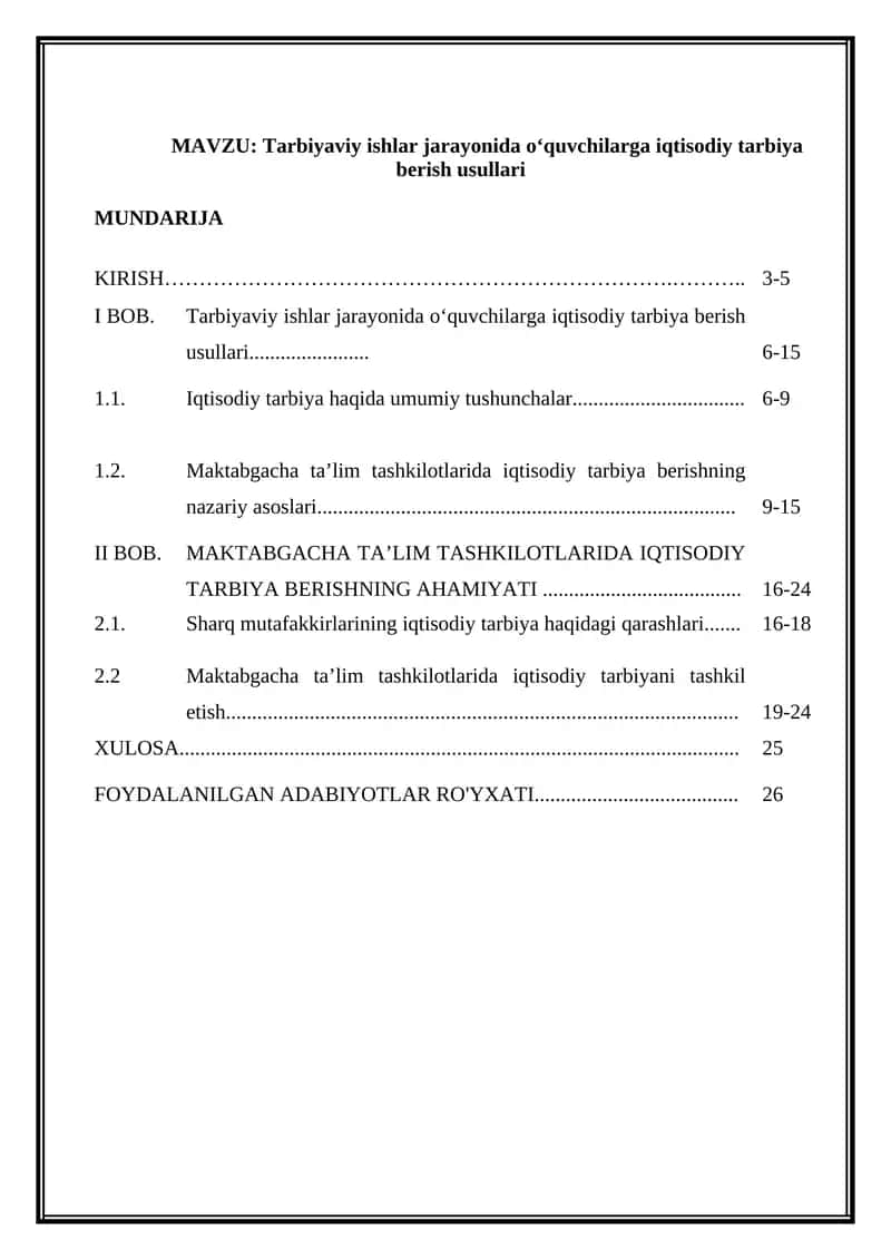 Tarbiyaviy ishlar jarayonida oʻquvchilarga iqtisodiy tarbiya berish usullari 1