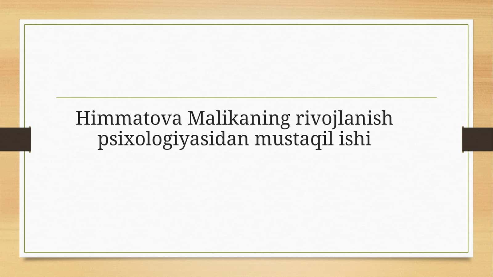 Psixologik rivojlanish bosqichlari 1