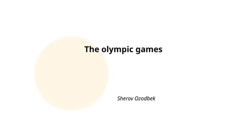Ancient Olympic Games: origins and practices 1