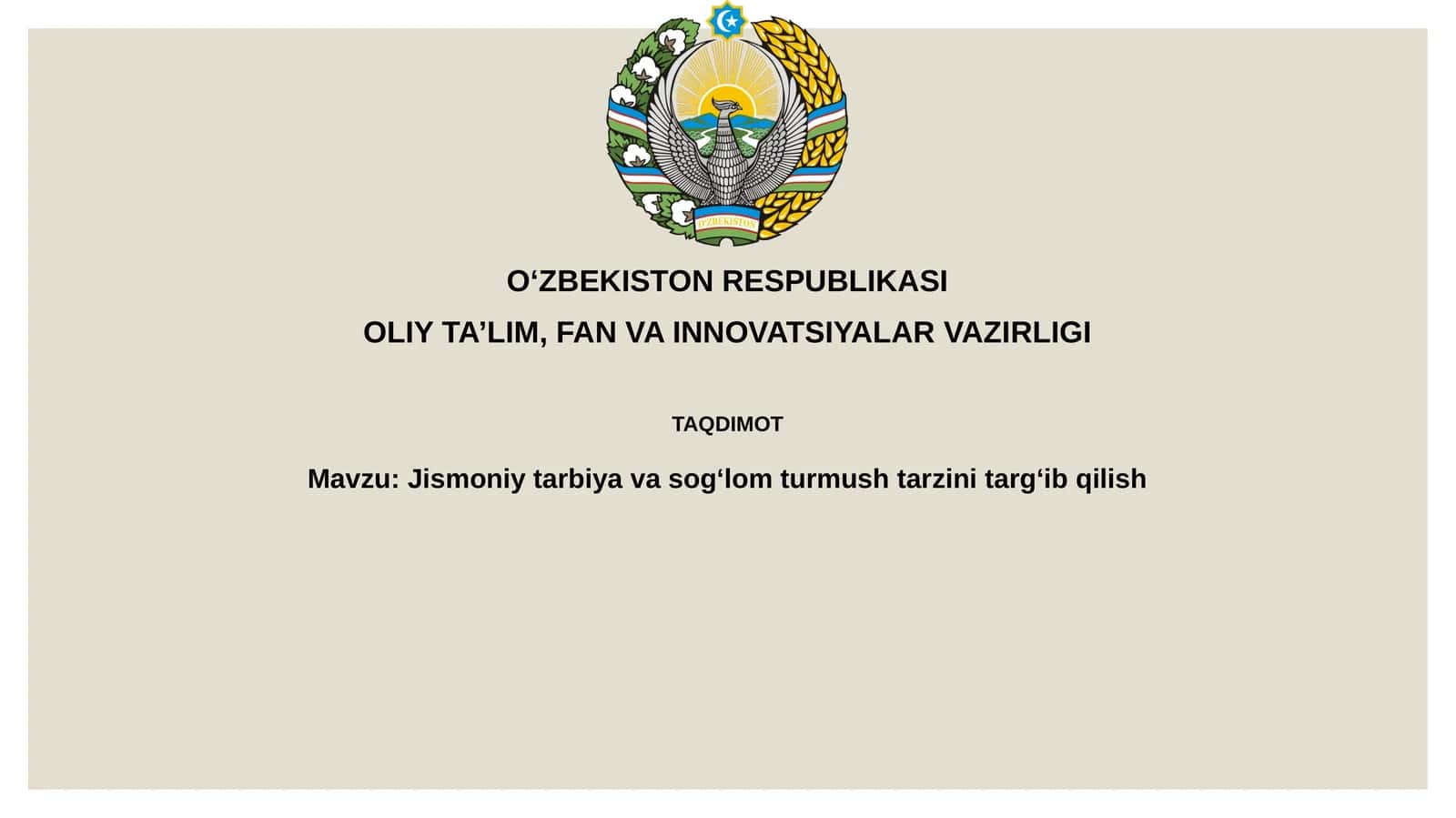 Jismoniy tarbiya va sog'lom turmush tarzi 1