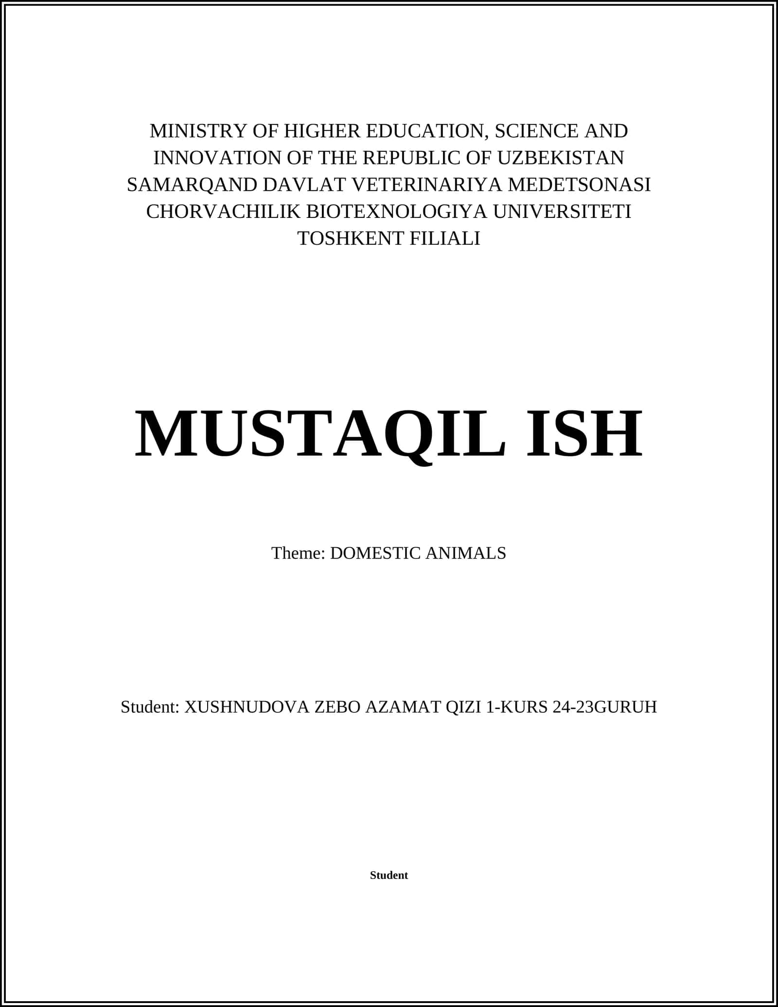 History of Domestication 1