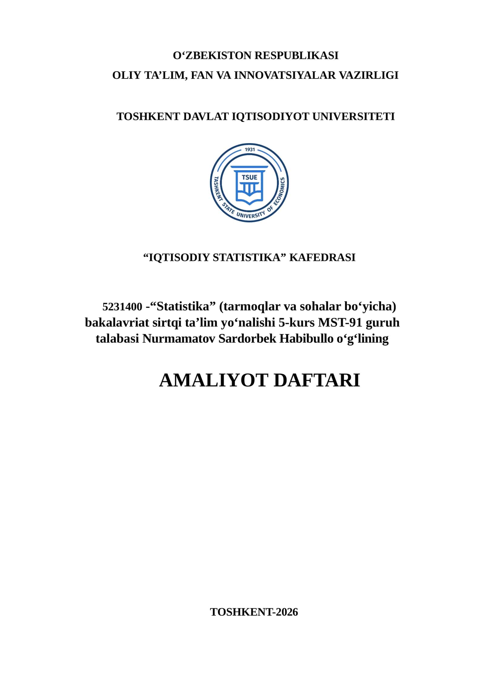 TUMAN GAZ TAʼMINOTI AJ AMALIYOT HISOBOTI. 1