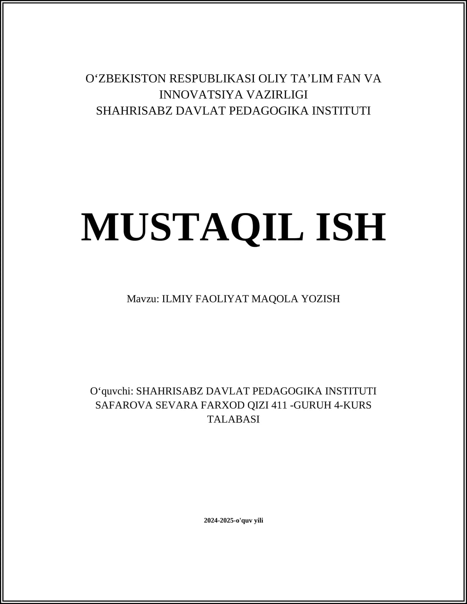 ILMIY FAOLIYAT MAQOLA YOZISH 1