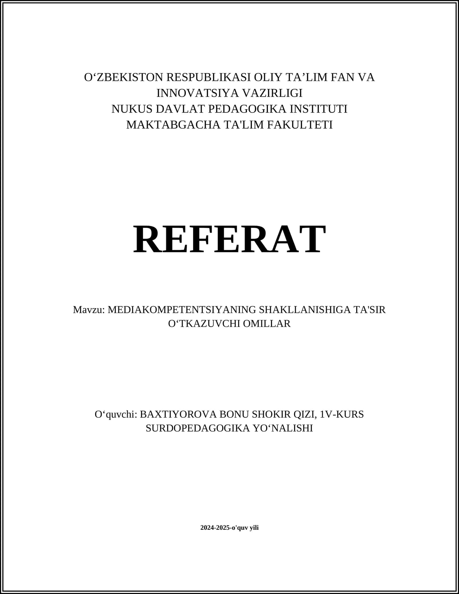MEDIAKOMPETENTSIYANING SHAKLLANISHIGA TA'SIR OʻTKAZUVCHI OMILLAR 1
