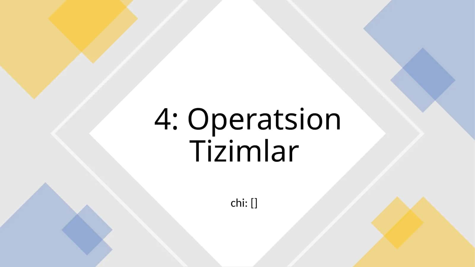 Operatsion Tizimlar 1